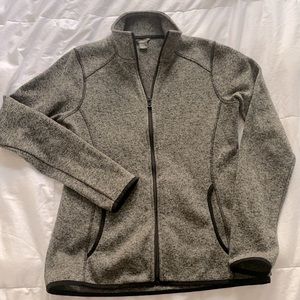 Eddie Bauer Full Zip Sweater Jacket, S, Grey